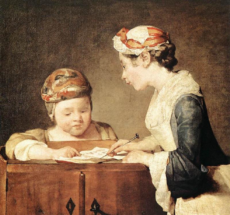 jean-Baptiste-Simeon Chardin The Young Schoolmistress France oil painting art
